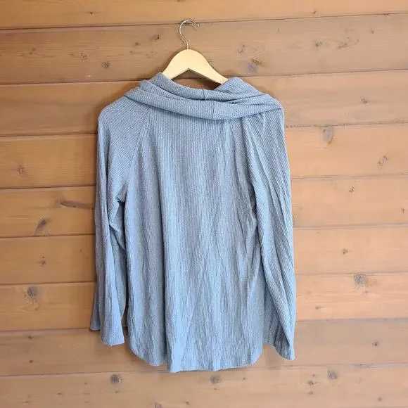 Anthropologie Maeve Cowl Blouse Moss Green NWT Soft Ribbed Cozy Flowy Top Shirt - Picture 2 of 4